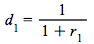 d[1] = `/`(1, `*`(`+`(1, r[1])))