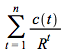 sum(`/`(`*`(c(t)), `*`(`^`(R, t))), t = 1 .. n)