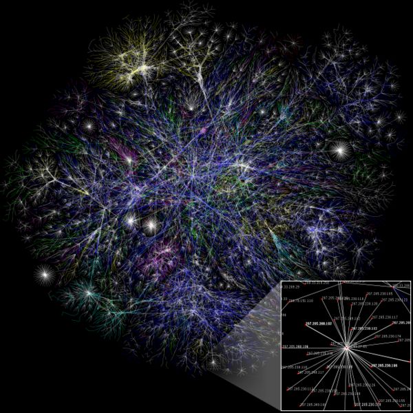 Visualization of the Various Routes Through a Portion of the Internet