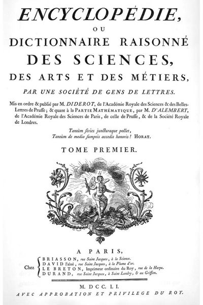 Title Page of the 'Encyclopédie' (1751)