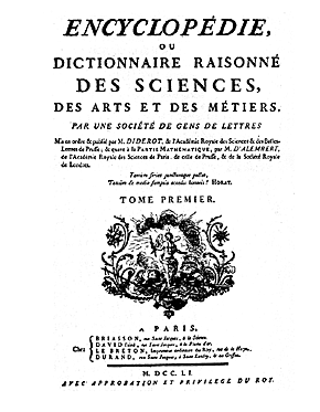 The Front Page of the Encyclopédie</EM>