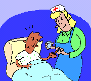 female nurse giving patient medication