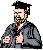 male professor in cap and gown