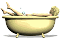 women soaking in tub