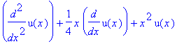 diff(u(x),`$`(x,2))+1/4*x*diff(u(x),x)+x^2*u(x)