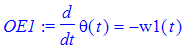 OE1 := diff(theta(t),t) = -w1(t)