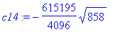 c14 := -615195/4096*sqrt(858)