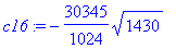 c16 := -30345/1024*sqrt(1430)