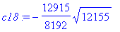 c18 := -12915/8192*sqrt(12155)