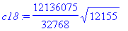 c18 := 12136075/32768*sqrt(12155)
