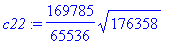 c22 := 169785/65536*sqrt(176358)