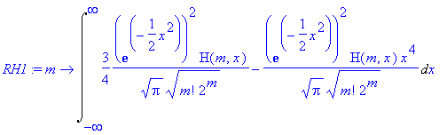 RH1 := proc (m) options operator, arrow; Int(3/4*ex...