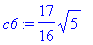 c6 := 17/16*sqrt(5)
