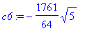 c6 := -1761/64*sqrt(5)