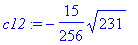 c12 := -15/256*sqrt(231)