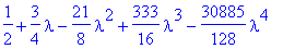 1/2+3/4*lambda-21/8*lambda^2+333/16*lambda^3-30885/...