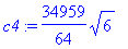 c4 := 34959/64*sqrt(6)