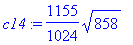c14 := 1155/1024*sqrt(858)