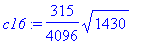 c16 := 315/4096*sqrt(1430)