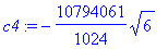 c4 := -10794061/1024*sqrt(6)