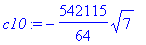 c10 := -542115/64*sqrt(7)