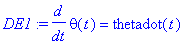 DE1 := diff(theta(t),t) = thetadot(t)