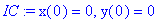 IC := x(0) = 0, y(0) = 0