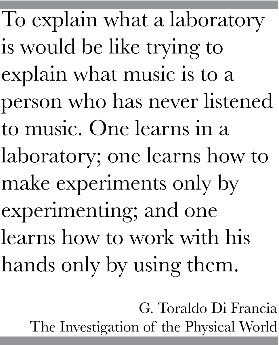 A quote from DiFranca emphasizing the importance of experimental hands