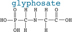 chemical structure of Roundup (glyphosate)