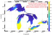 Figure from Matthew Hoffman showing plastis particle densities in the Great Lakes