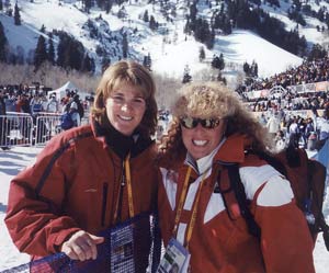 Cindy Hughes (right) with Kerrin Lee-Gartner