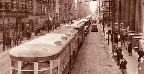 Yonge Street, looking north from King Street, January 8, 1947.