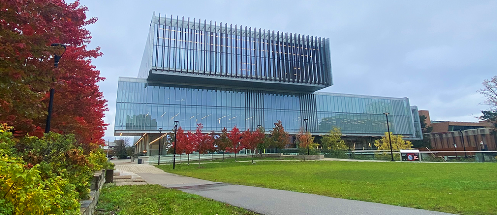 Second Student Centre taken from the lawns on the Roy McMurtry Greens out front