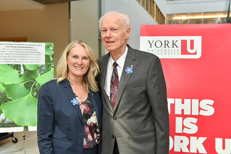 York University President and Vice Chancellor Rhonda Lenton (left) with Dr. Allan Carswell (right))