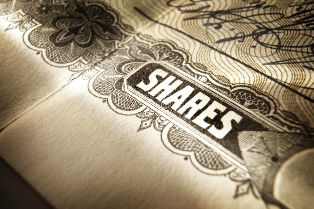 document that says shares 