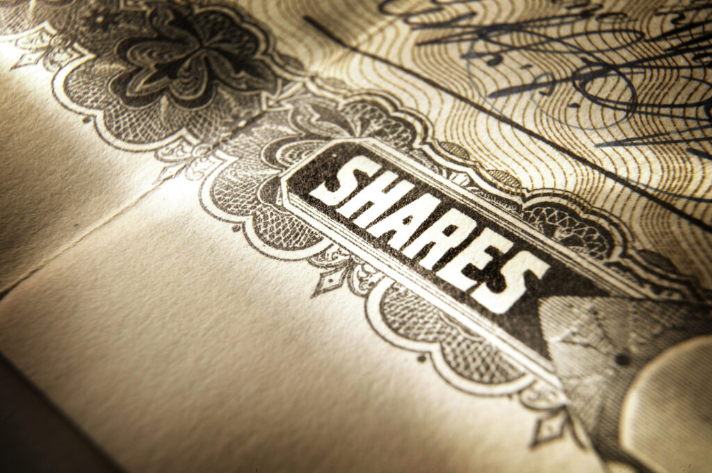 document that says shares