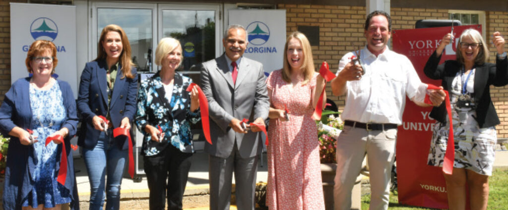 York University leadership and community partners celebrate YSpace opening in Georgina. 