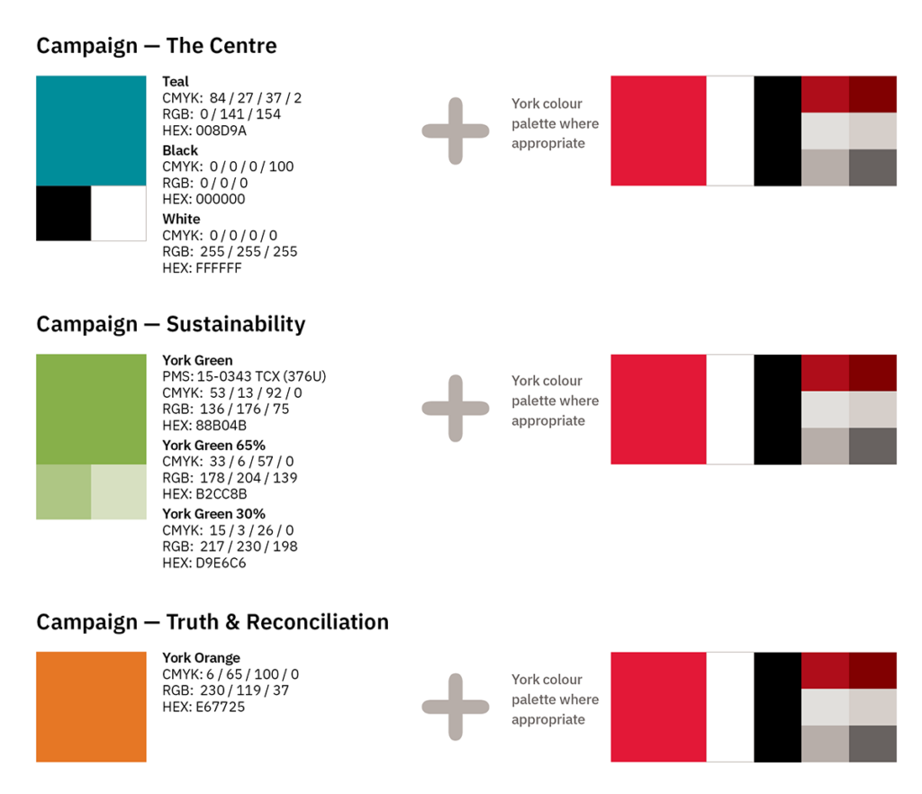 Examples of campaign colours