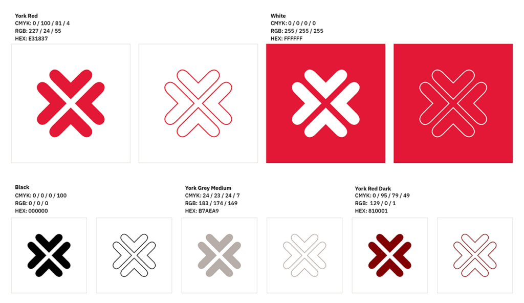 Examples of emblem colour variations
