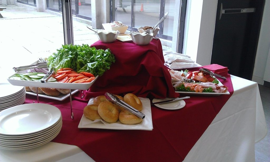 decorated table with food