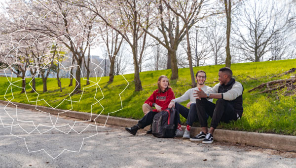 A group of students on York campus.