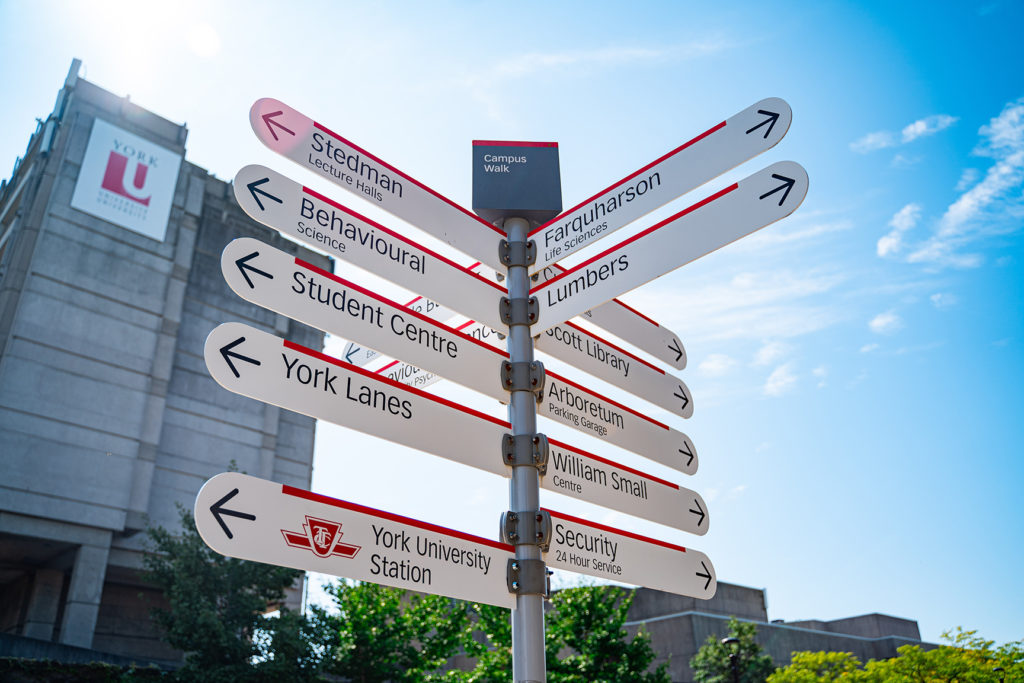 York University directional signs
