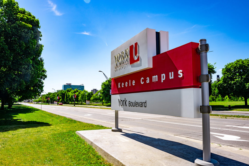 image of main entrance sign to York University Keele Campus