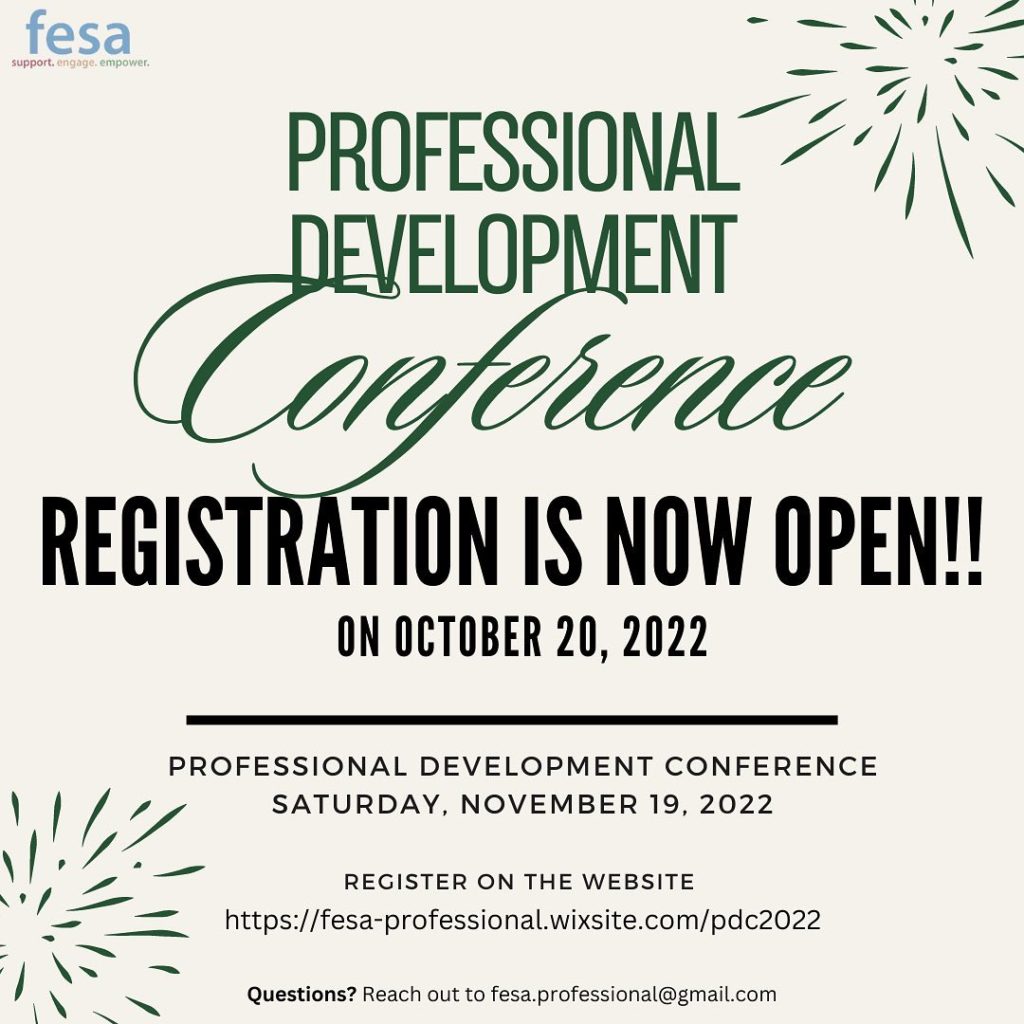 flyer with information about FESA's Professional Development Conference on October 20, 2022
