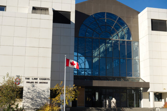 Outside of the courthouse in Whitehorse