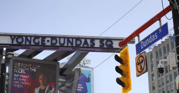 image of signage and street signs at Yonge-Dundas Square
