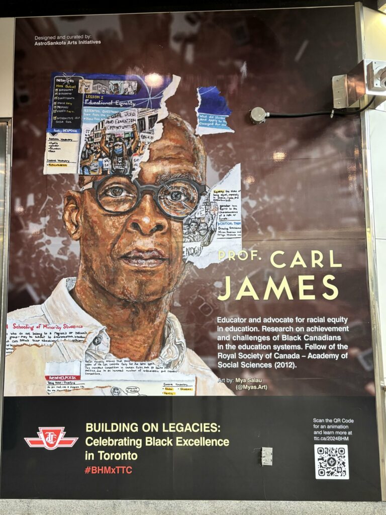 Photo of the Carl James mural at York University subway station