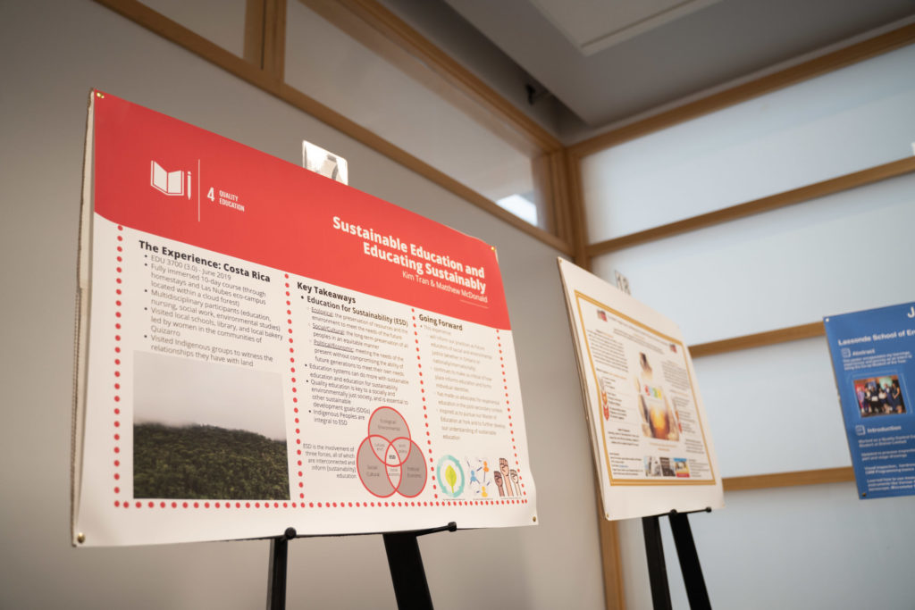 Photo of two poster presentations