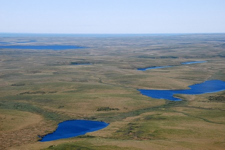 Photos of lakes from the study area in the Mackenzie Delta uplands.