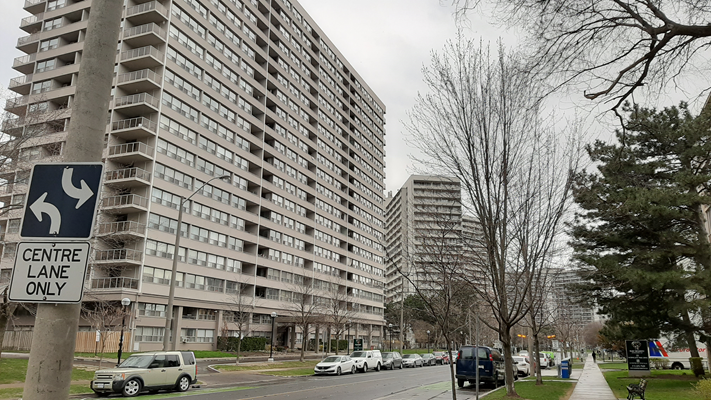 Tower apartments at Thorncliffe Park.